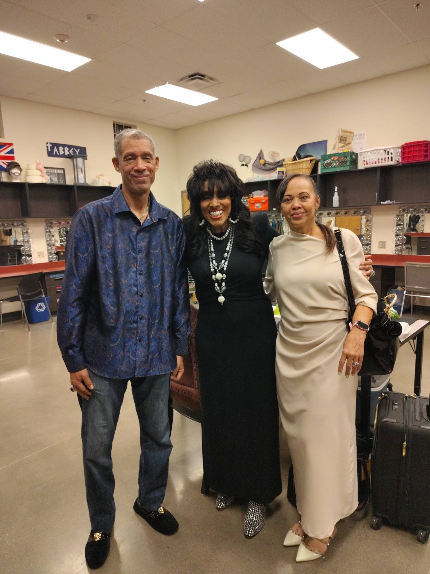 Backstage with performers and supporters